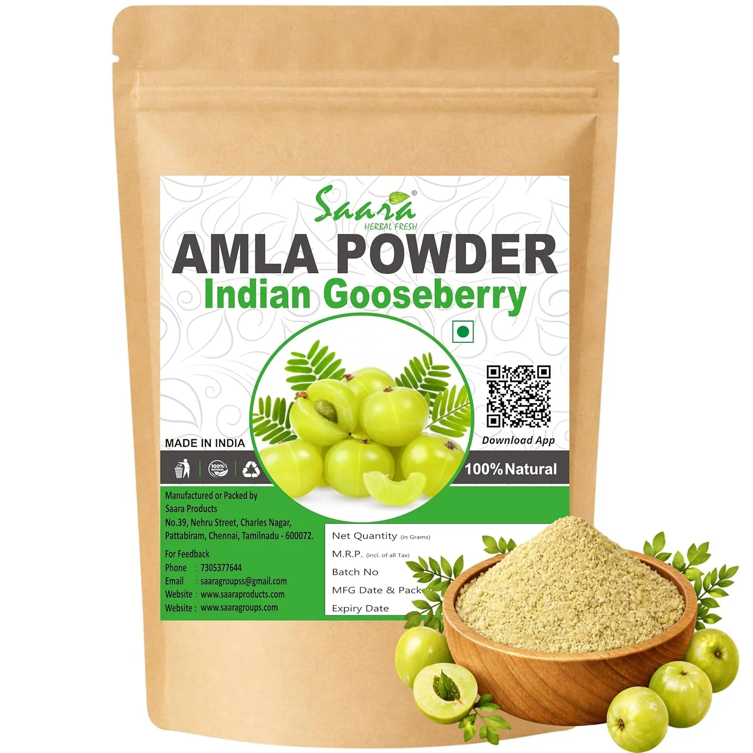 Nellikai Powder, 100g Nellikai Podi Amla Powder Indian Gooseberry Herbal Powder